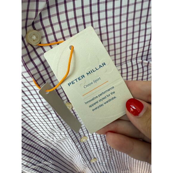 Peter Millar Men's Crown Sport Summer Comfort Long Sleeve Button Up Shirt Size M - Picture 4 of 6